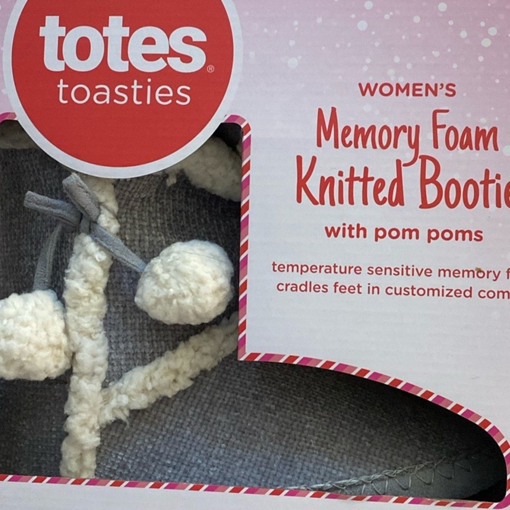Totes toasties memory foam booties - size L - 8/9
